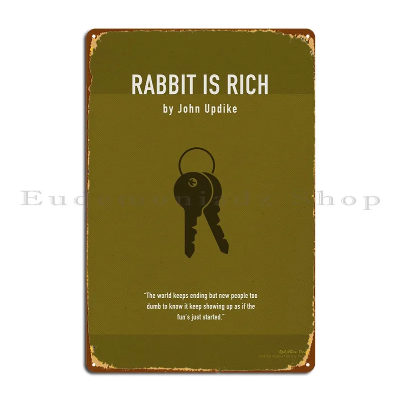 

Кролик богатый по верхней части металлические таблички с знаком для гаража, Настенный декор, железная фотография