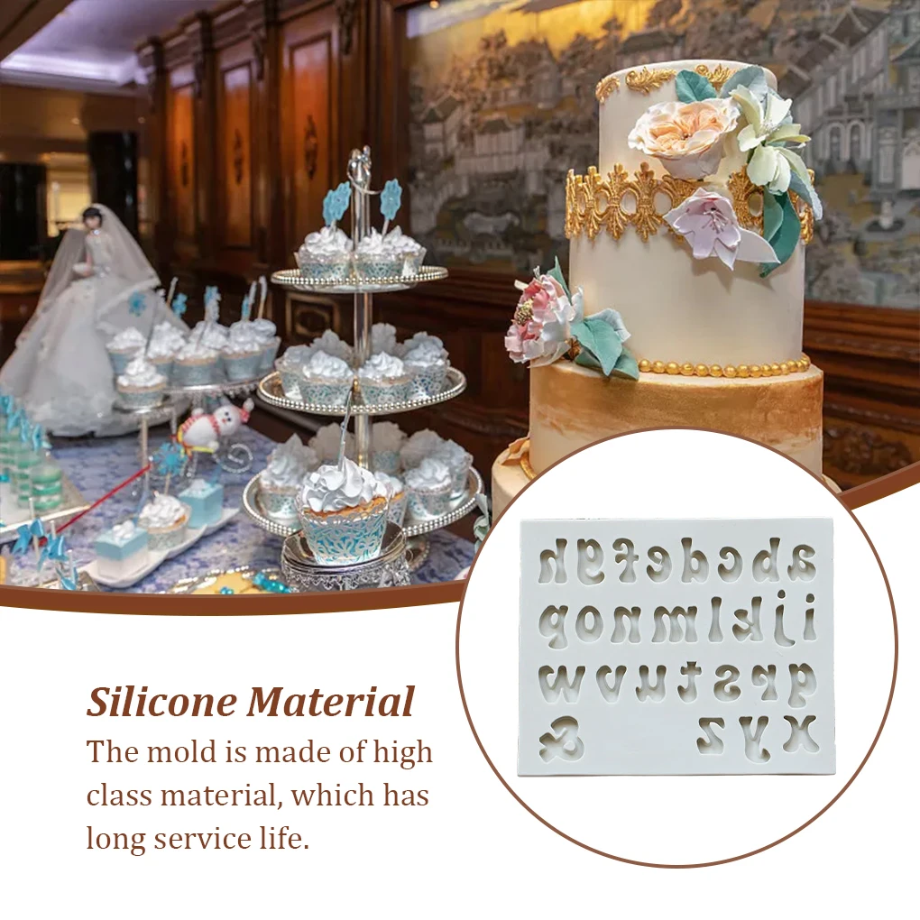 

1/2/3/5 Silicone DIY Mold Alphabet Number Sugarcraft Chocolate Cake Decorating Tool Cook Accessory Kitchen Gadget Small letters