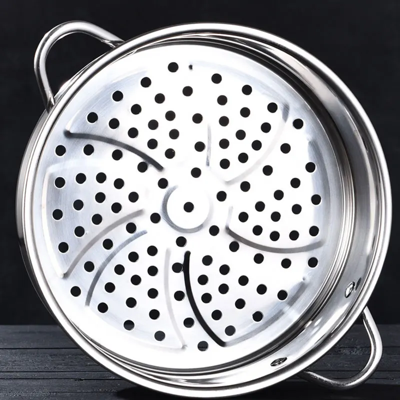304 Stainless Steel With Double Ear Drain Basket Rice Cooker Food Steaming Grid TrayPot Dumplings Steamer Kitchen Cooking Tools |