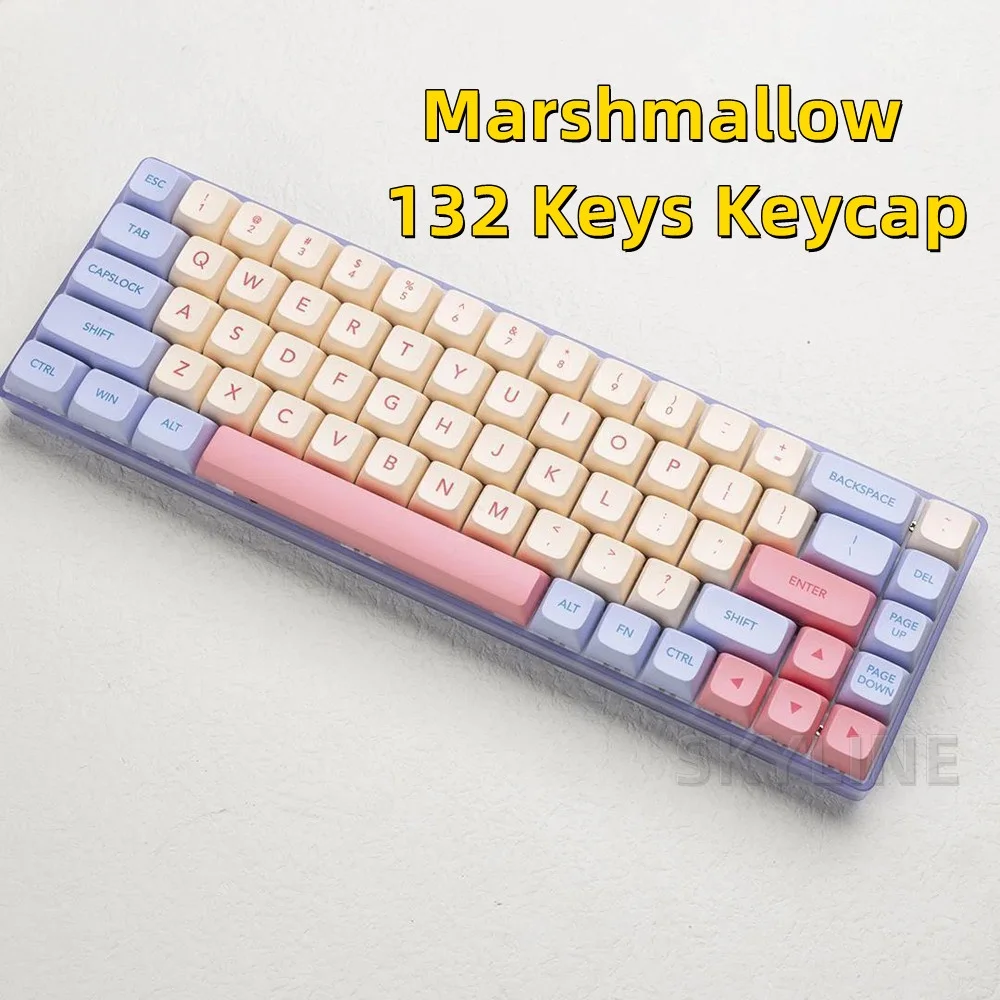Marshmallow 132 клавиши колпачки для клавиш PBT краска Сублимация XDA профиль MX