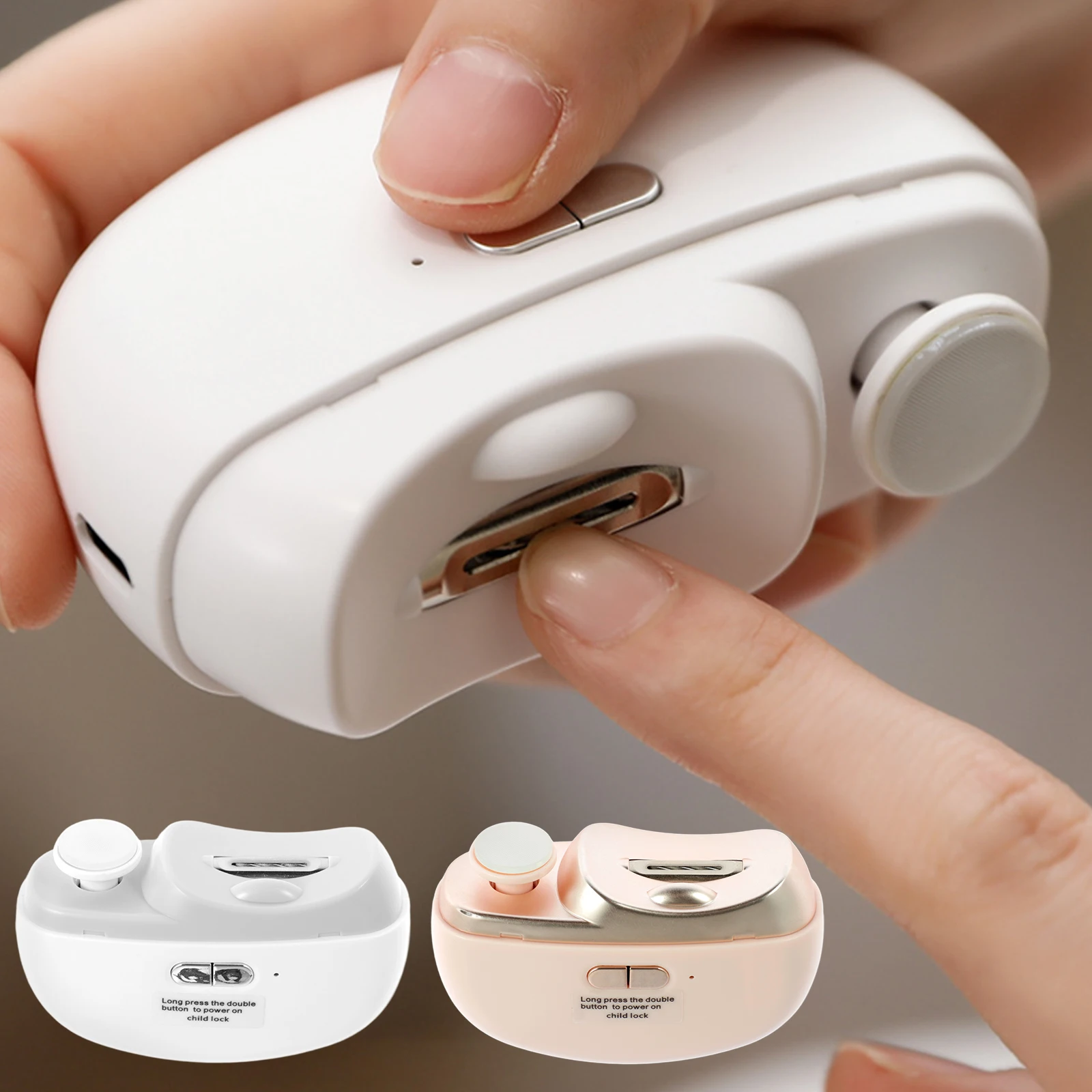 

Electric Automatic Nail Clipper USB Rechargeable Fingernail Trimmer with Light Adjustable Speed Fingernail Cutter and Polisher