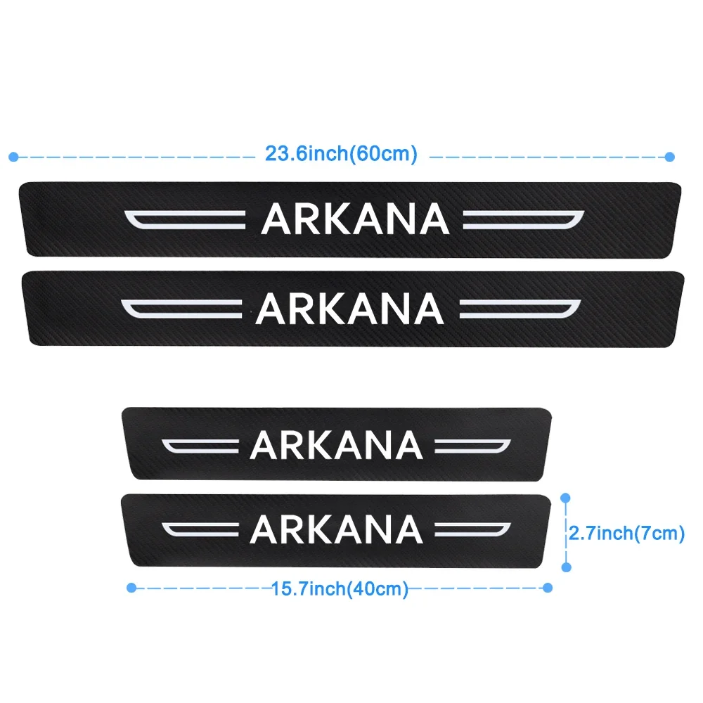 

Защитная накладка на порог автомобиля для Renault ARKANA, значок из углеродного волокна, кожаный задний багажник, защита бампера, аксессуары