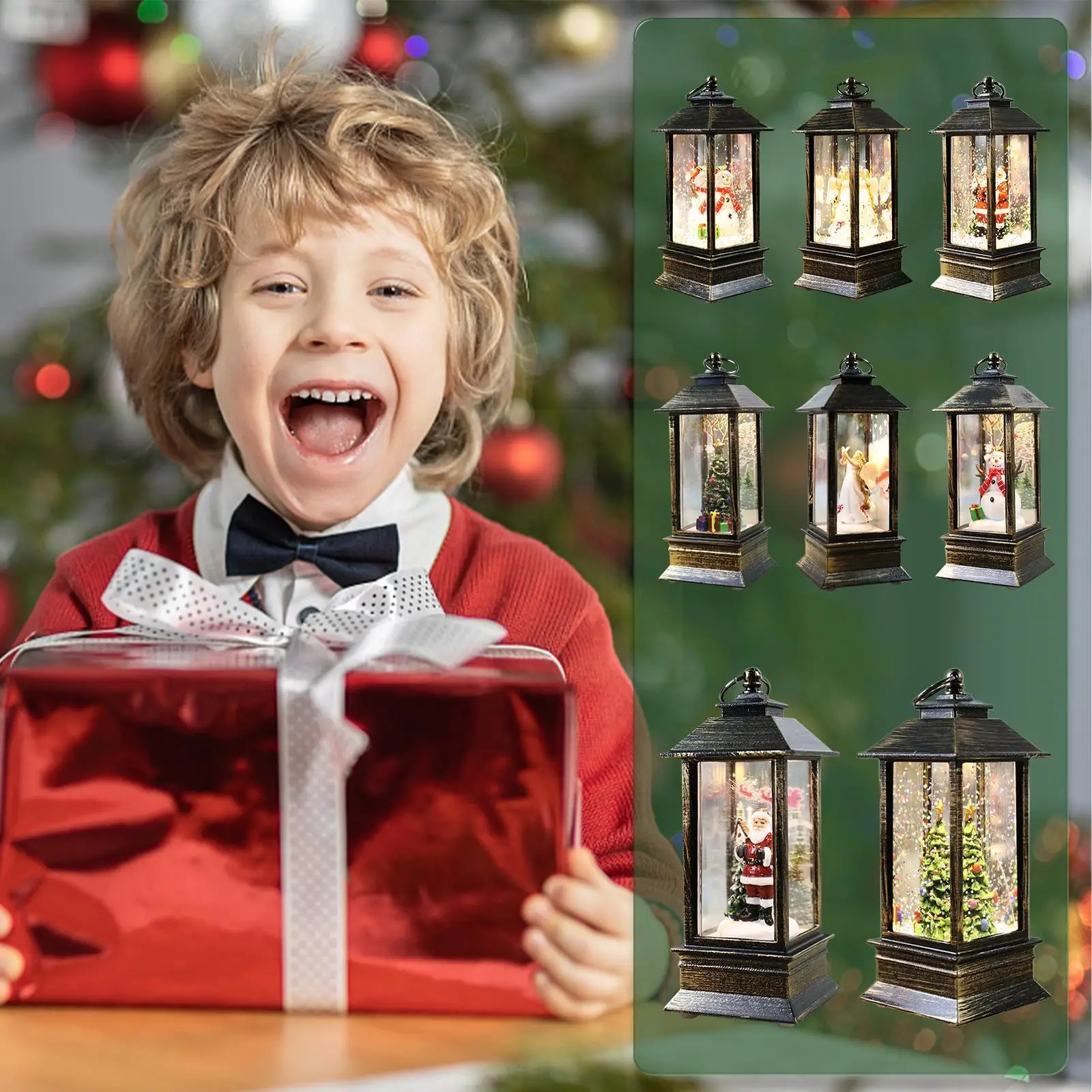 Рождественский светодиодный светильник в виде глобуса на батарейках блестящее