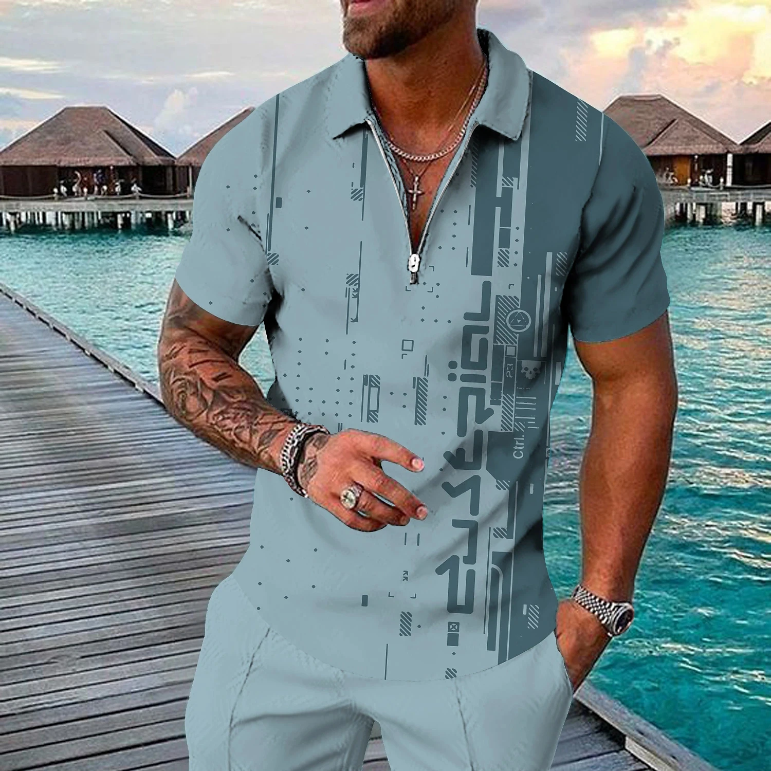 

Men's Polo Shirt Golf Shirt Pattern 3D Printing Outdoor Street Short Sleeve Sports Business Casual Versatile Top