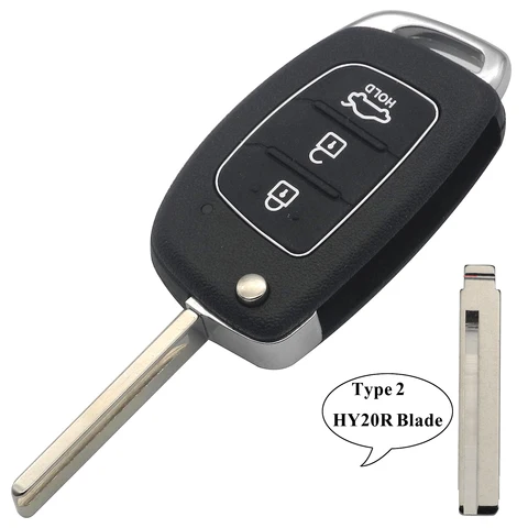 Jingyuqin Hy15/Hy20/Toy40 Flip Flip Remote Shell Fob For Hyundai Solaris IX35 IX45 Elantra Santa Fe HB20 Verna Solaris 3 Butoane