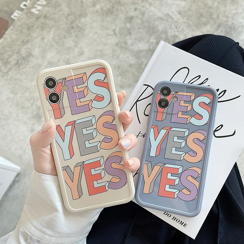 

Creative Fashion Personality English Full Edge Silicone Soft Anti-drop For iphone 11 12 13 Pro Max XR X Xs 6 7 8 Plus Phone Case