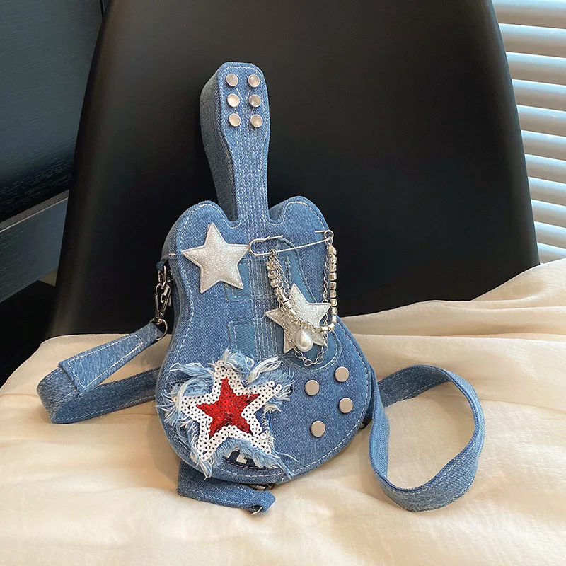 

Women's Bag New Creative Guitar Crossbody Bag Network Red Street Spicy Girl Hip Hop Style Shoulder Bag Handbag Women