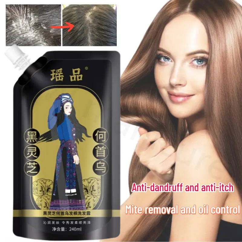 

Black Ganoderma Lucidum Hair Root Repair Oil Control Refreshing Anti-dandruff Anti-itch Polygonum Multiflorum Shampoo