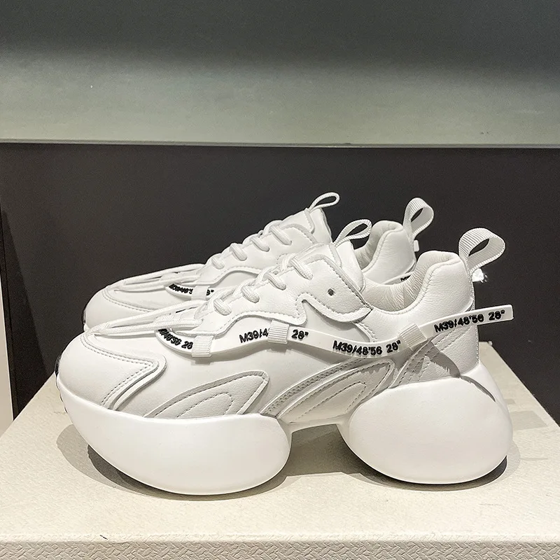 

Designer Sneakers for Women Fashion Women's Sneakers Thick-soled Loafers Comfy Light Height Increase Brand White Platform Shoes
