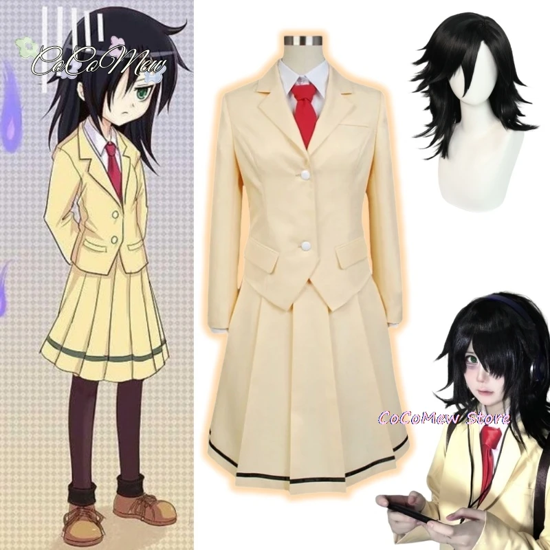 Аниме WataMote Tomoko Kuroki Косплей Куроки Костюм Jk Школьная форма Платье Прекрасная