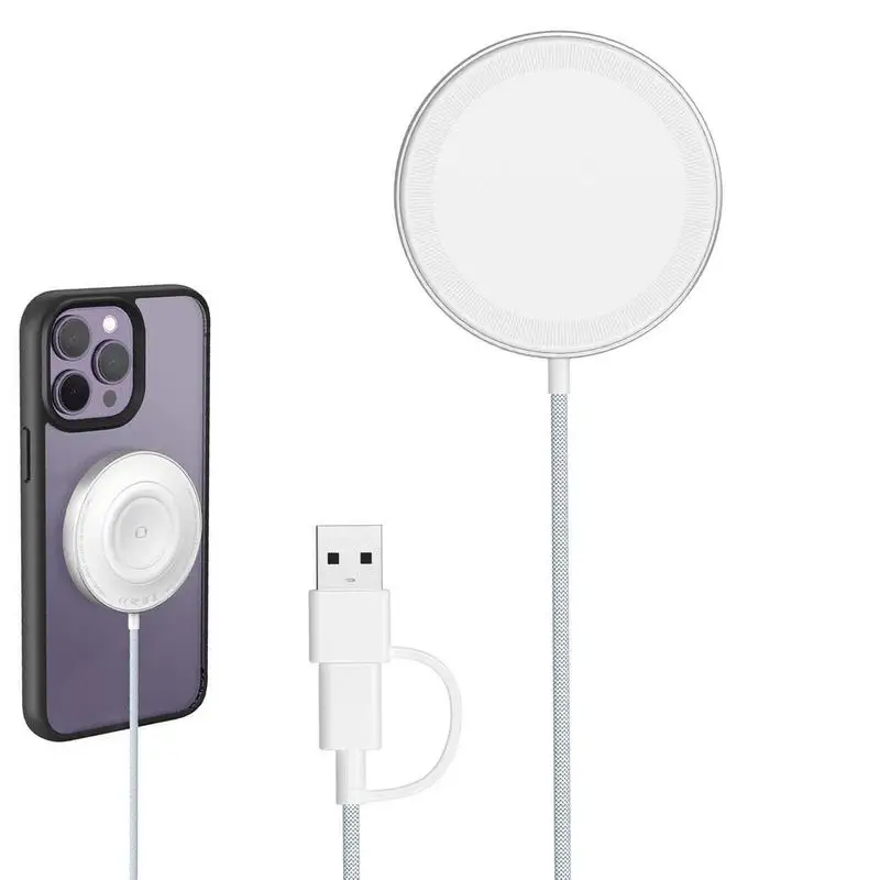 

Магнитное Беспроводное зарядное устройство, кабель для быстрой зарядки, двустороннее Беспроводное зарядное устройство USB Type-C, быстрое магнитное Беспроводное зарядное устройство для IPhone 14 13