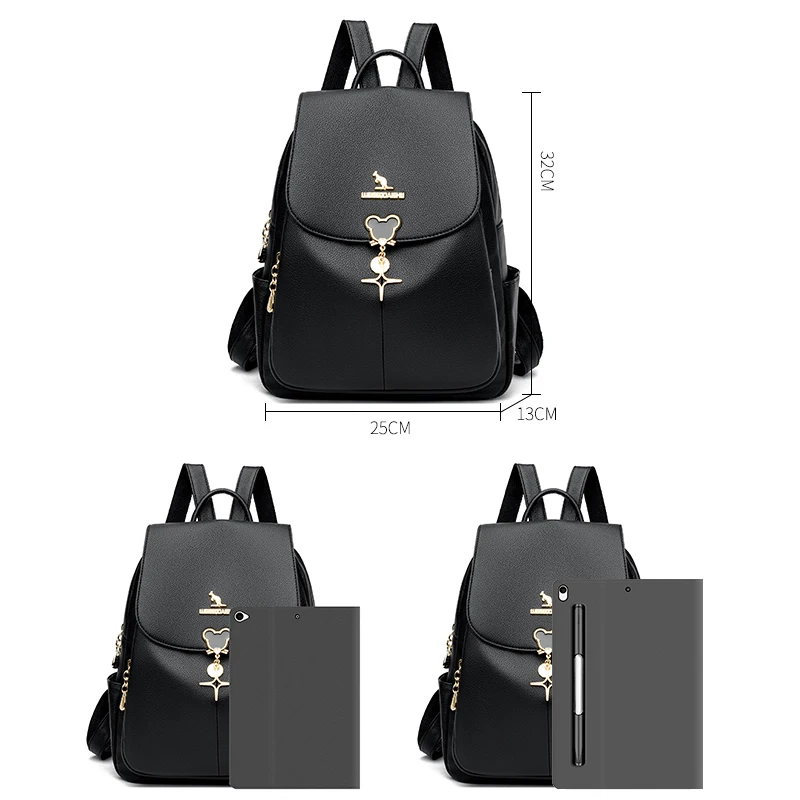 Большой Вместительный женский рюкзак кошельки Высококачественная кожаная