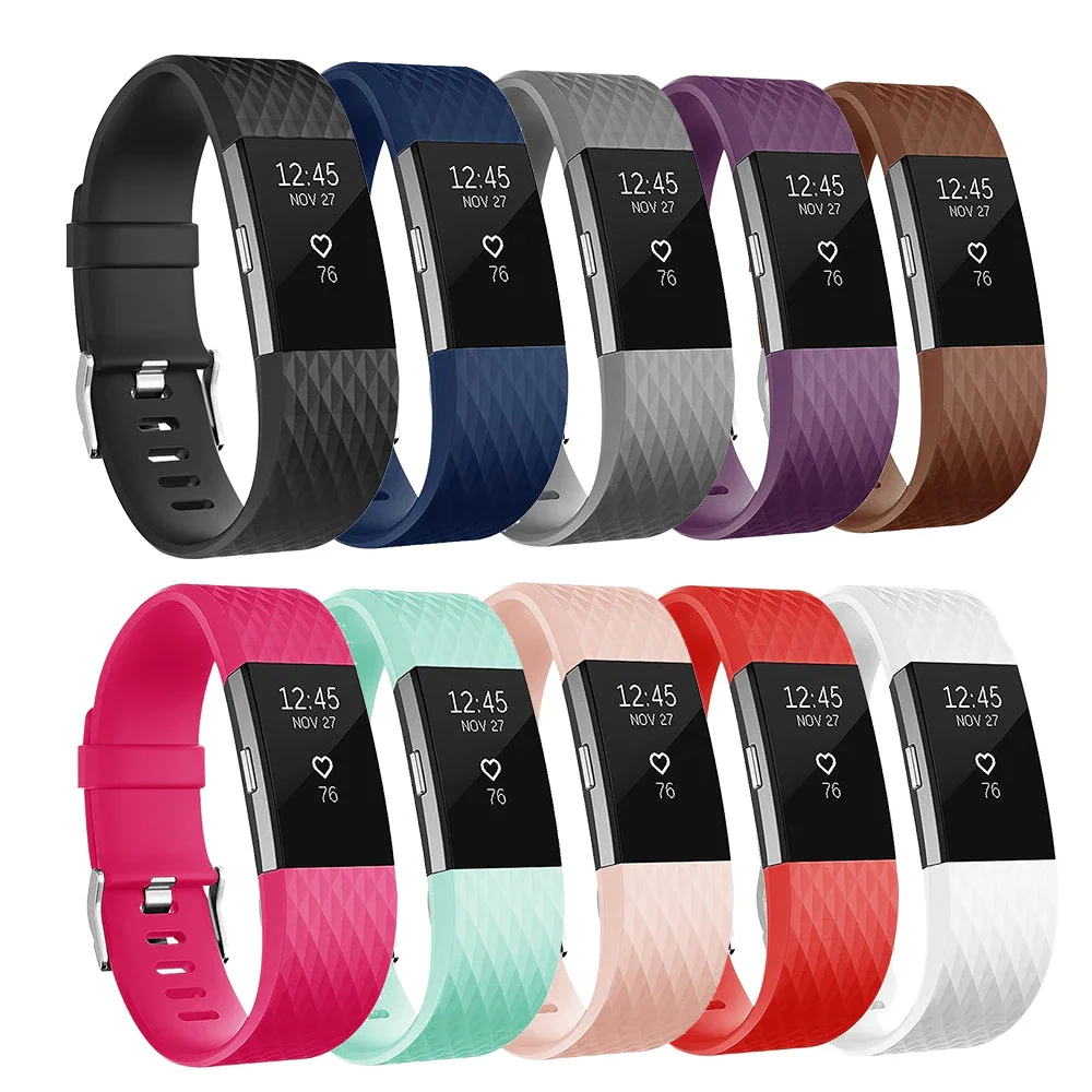 2022 Wrist Strap for Fitbit Charge 2 Band Smart Watch Accessorie For Fitbit Charge 2 Smart Wristband Strap Replacement Bands color wrist strap for fitbit luxe silicone band smart watch accessorie for fitbit luxe smart wristband strap replacement bands