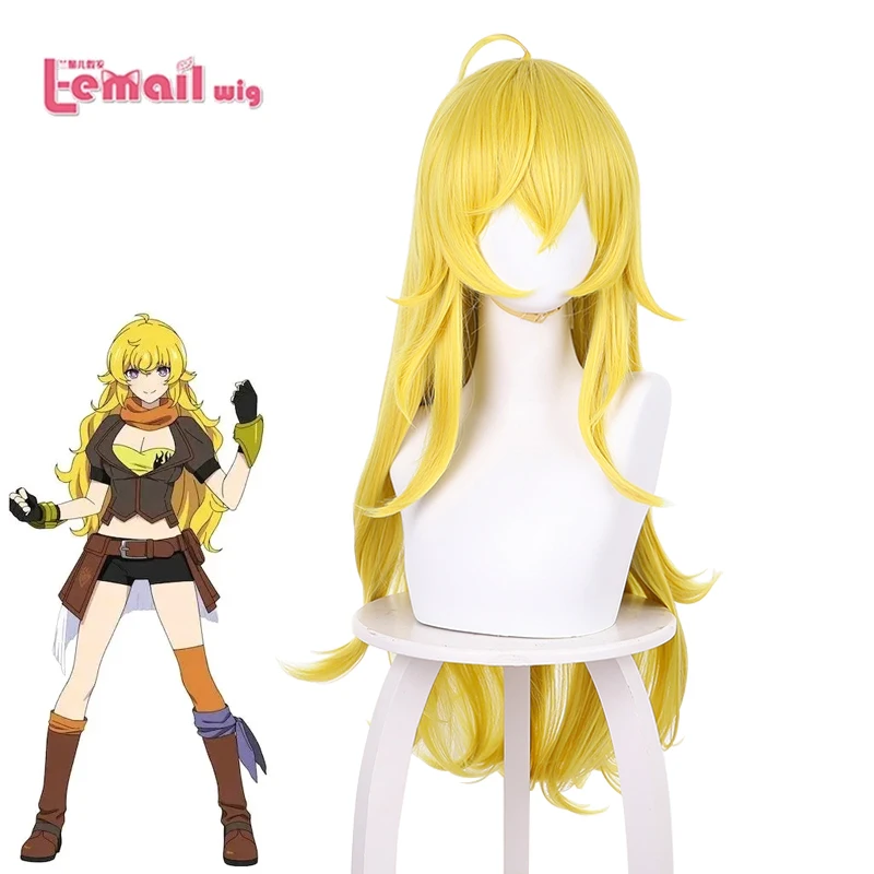 

Парик L-email из синтетических волос RWBY Yang Xiao длинный парик для косплея 90 см женские длинные прямые желтые термостойкие парики для косплея