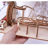 marble run game diy wooden model gear engineering building kits assembly educational toys home decor for kids adult