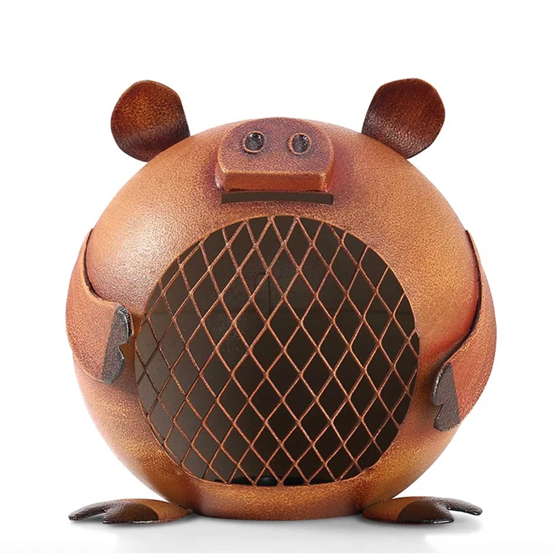 

Small Pig Piggy Bank Metal Coin Money Saving Box Jar Coins Storage Box Home Decoration Figurines Craft Gift For Kids