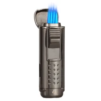 galiner cigar lighter smoking accessories gas flame jet 4 torch fire tool with cigar punch metal unusual lighter