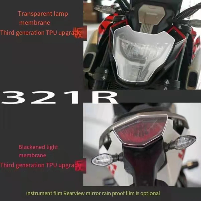 

For COLOVE COBRA 321R 2021 Headlight Tail Light Protective Film Transparent High-definition Tpu Anti-scratch
