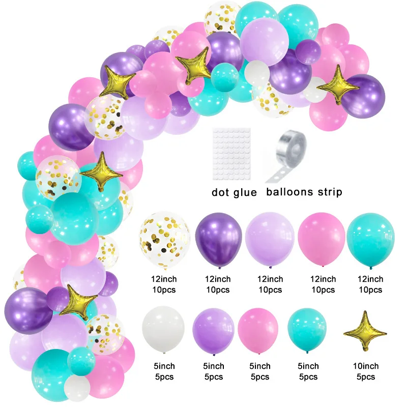 

77 шт., радужные воздушные шары в виде единорога