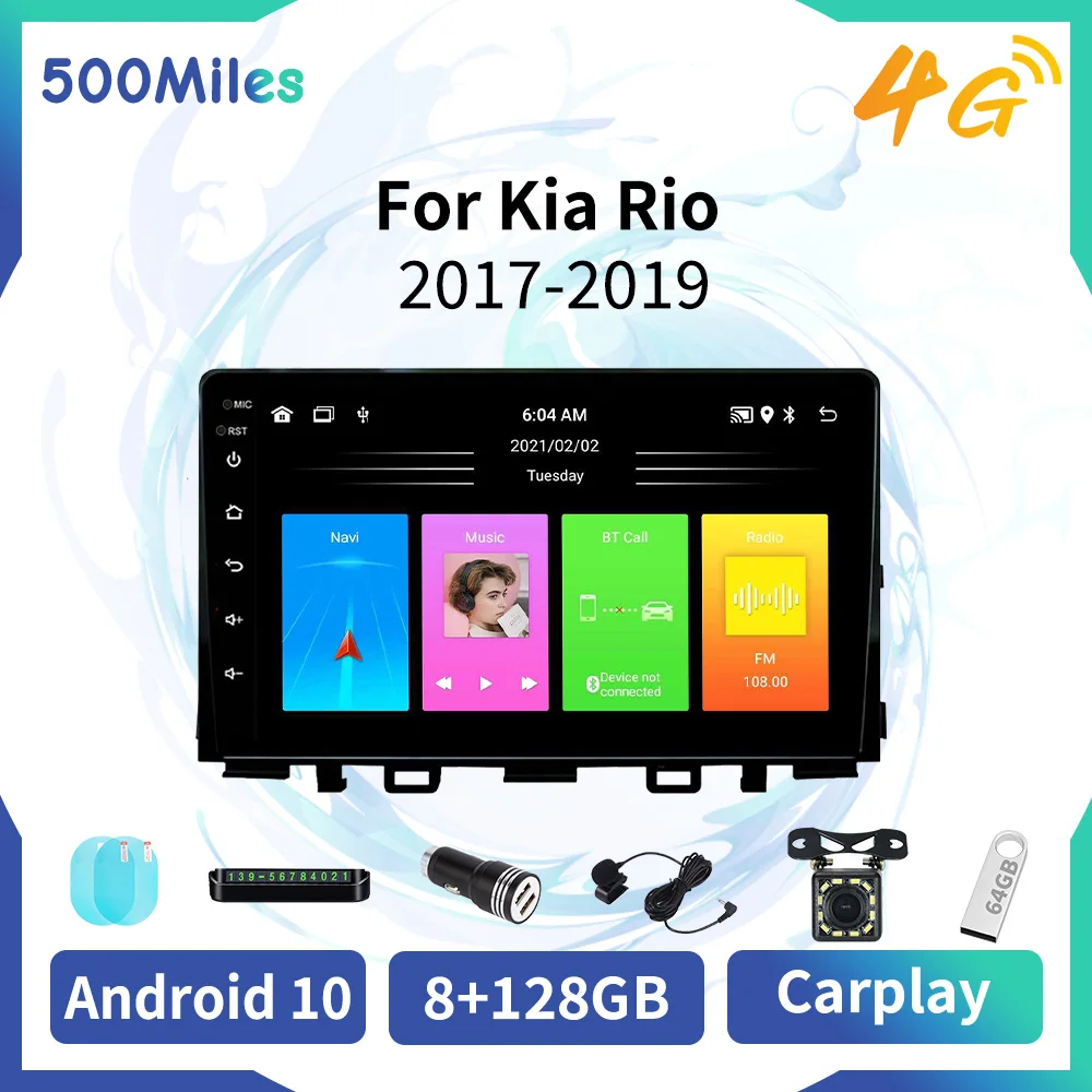 

Car Radio for Kia Rio 2017-2019 2 Din Android Car Stereo GPS WIFI BT FM Navigation Multimedia Video Player Autoradio Head Unit