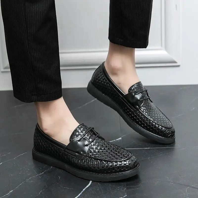

Leather Shoes Men's Spring New Business Formal Wear Brogue British Style High-Grade Heightened Casual Wedding Groom's Shoes