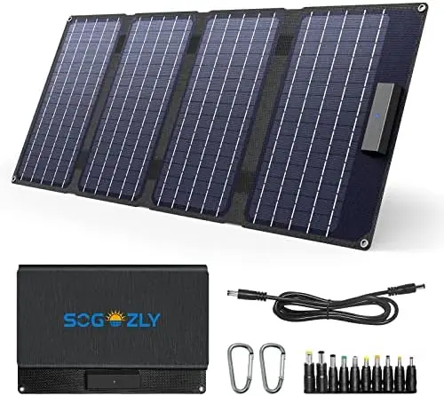

40W Solar Panel, Foldable Solar Power Charger for Power Station, High Efficiency Watrerproof with USB QC 3.0 and USB-C Ports for