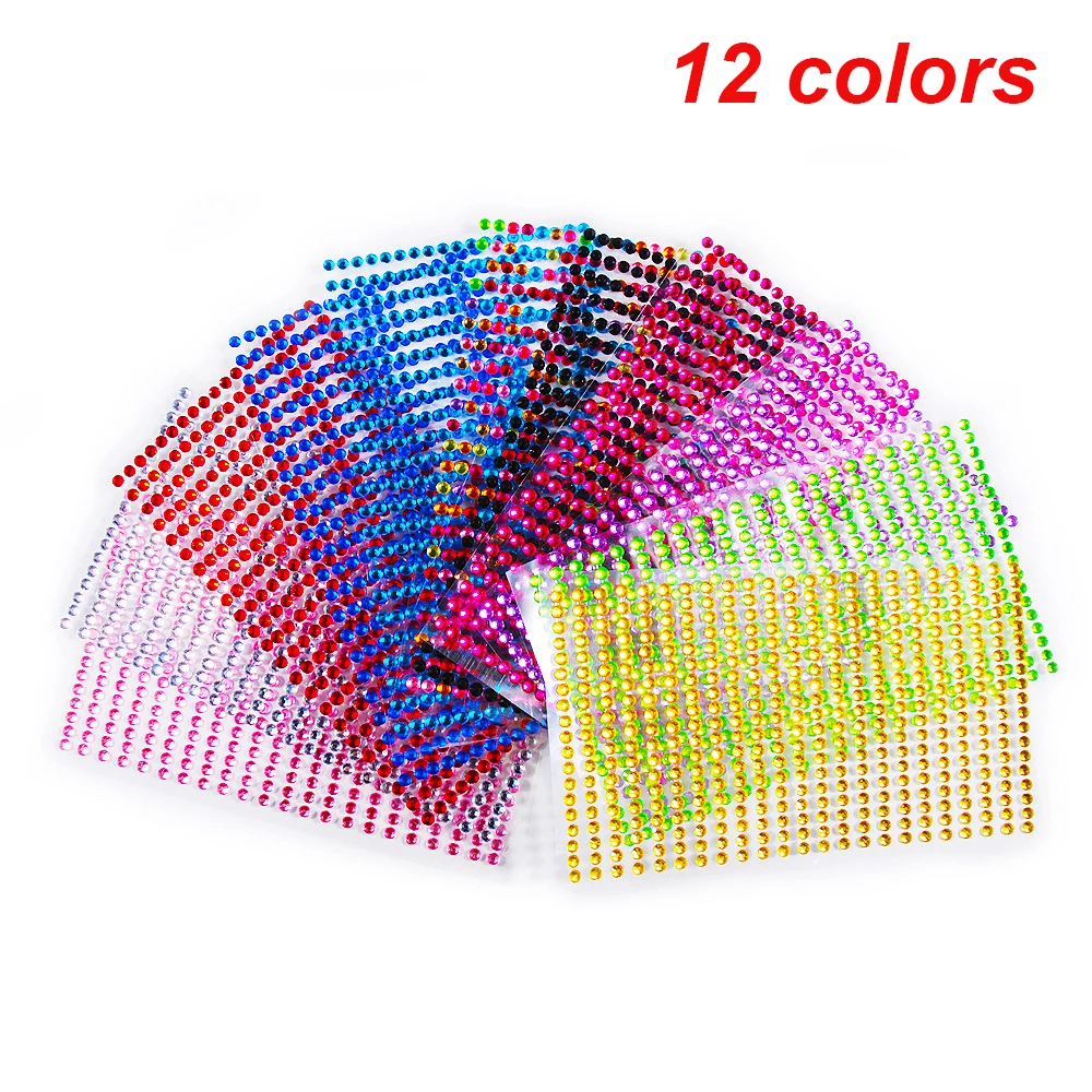 

3-6mm Semi-circular Rhinestone Stickers for DIY Crafts Scrapbooking Face Beauty Makeup Nail Art Cell Phone Clothing Accessories