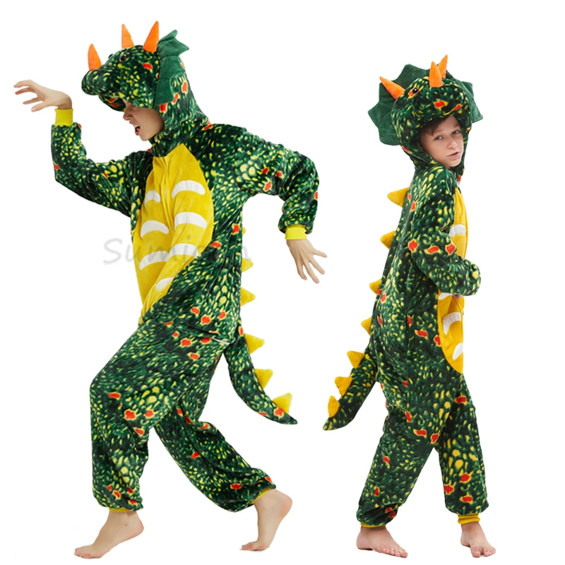 Kigurumi Winter Flannel Dinosaur Onesies For Adults Unicorn Pajama Women Dinosaur Pyjamas Kids Overall Onesies Animal Pijamas