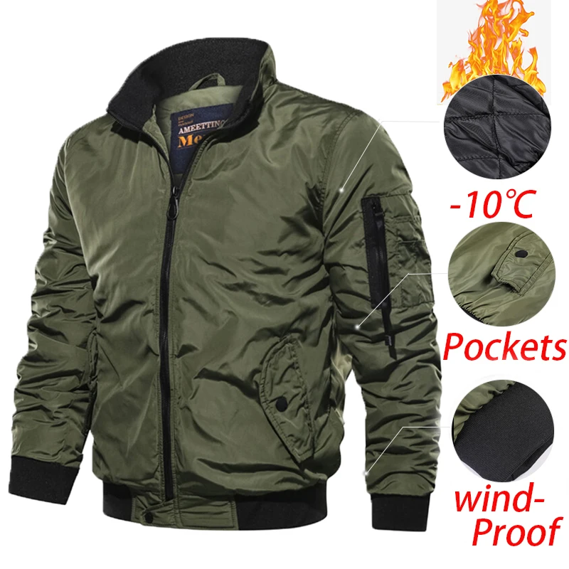 

2023 New Men Military Jackes Coat Mens Autumn Winter Bomber Jackets Mens Casual Outdoor Windproof Army Jacket Male 5XL Plus Size