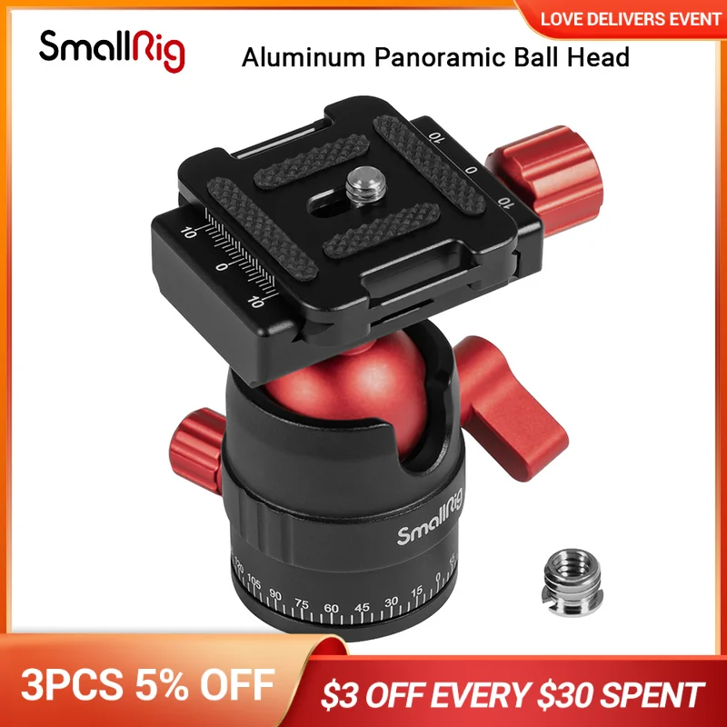 

SmallRig штатив с шаровой головкой вращающаяся на 360 градусов панорамная шаровая Головка с 1/4 дюймовой пластиной быстрого башмака для штатива ...