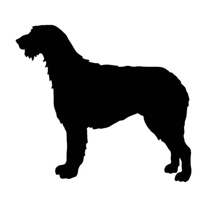 

Jpzs волк собака дизайн контур автомобиль грузовик аксессуары, черный/Серебряный винил стикер, различные размеры, 12,7 см x 14,2 см,