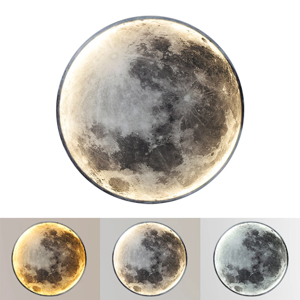 

LED Wall Light Moon Shape Indoor Easy Install Home Decor For Bedroom Iron Art Fantastic Foyer Nordic Style Modern Gallery
