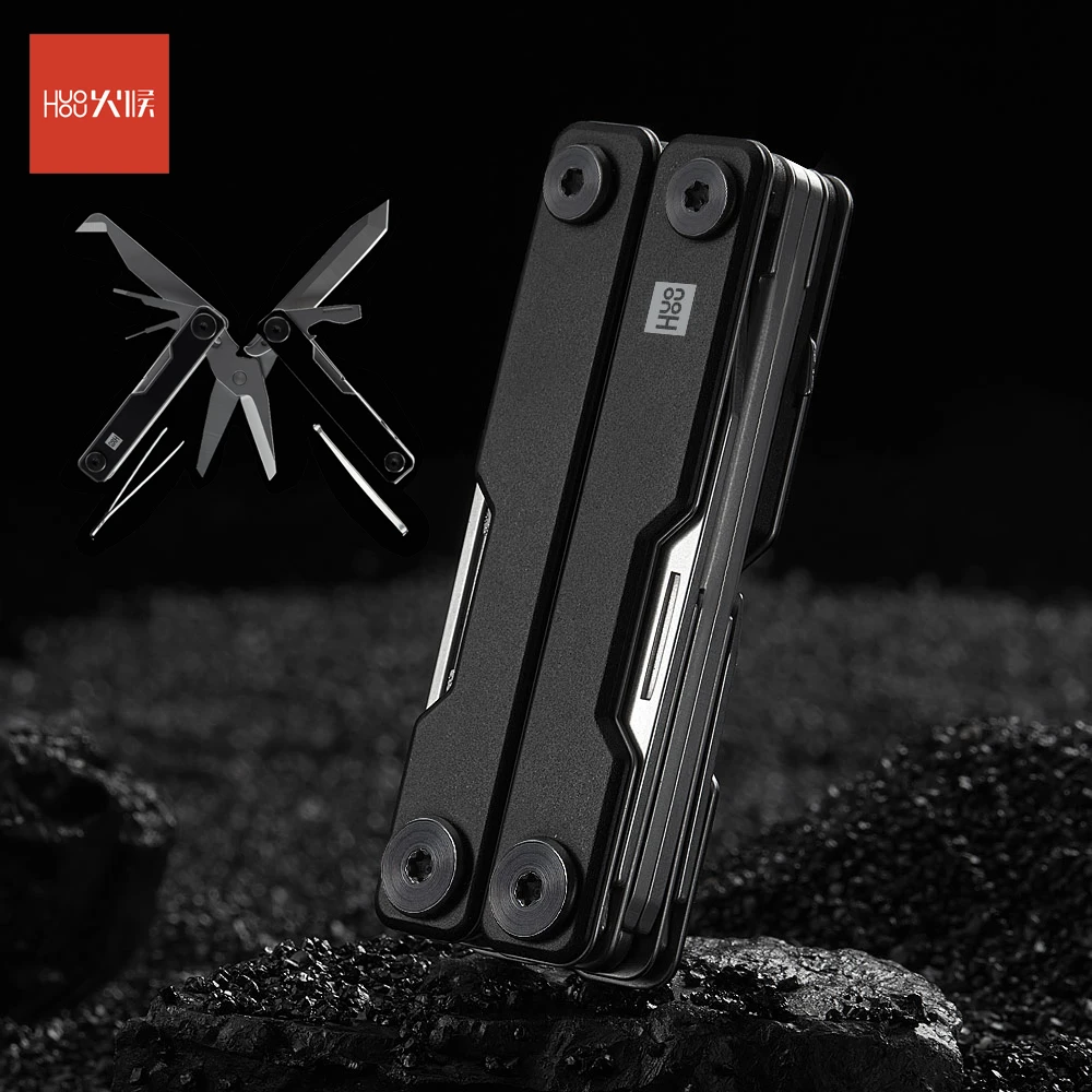 HUOHOU MINI Multi-Function Knife Pocket Folding Knife Stainless Steel Aluminum Alloy Scissors Corrosion Resistance Knife