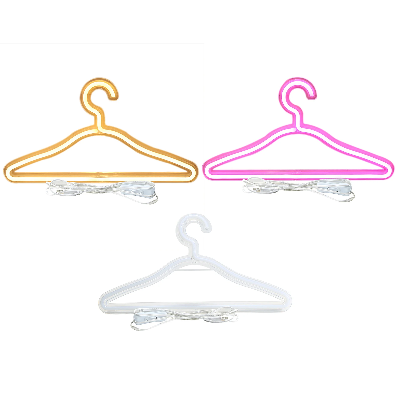 

LED Light Clothing Hanger Creative LED Light Clothes Hanger Light Clothes Stand with USB Powered Unique Home Wall Decor