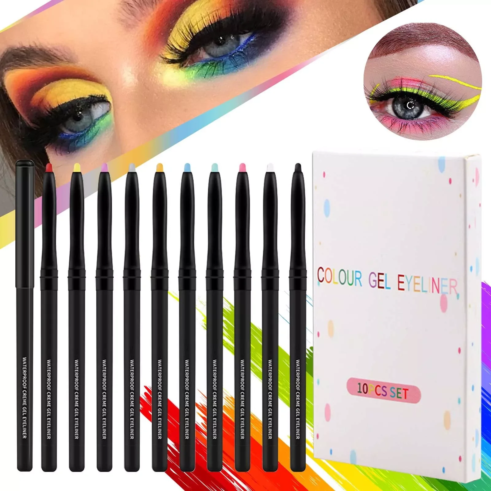 

NEW2023 Eyeliner Pen Lying Silkworm Eye Shadow Pen Lip Liner Gel Eyeliner Shimmer Long Lasting Glitter Mascara Freckles Makeup