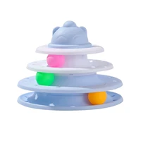 4 levels cat toy tower training amusement plate with turntable roller balls interactive cat intelligence cat toys pet products