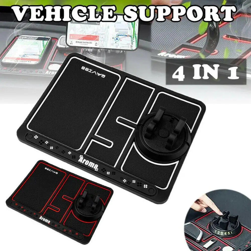 4 в 1 автомобильный нескользящий Силиконовый коврик для приборной панели |