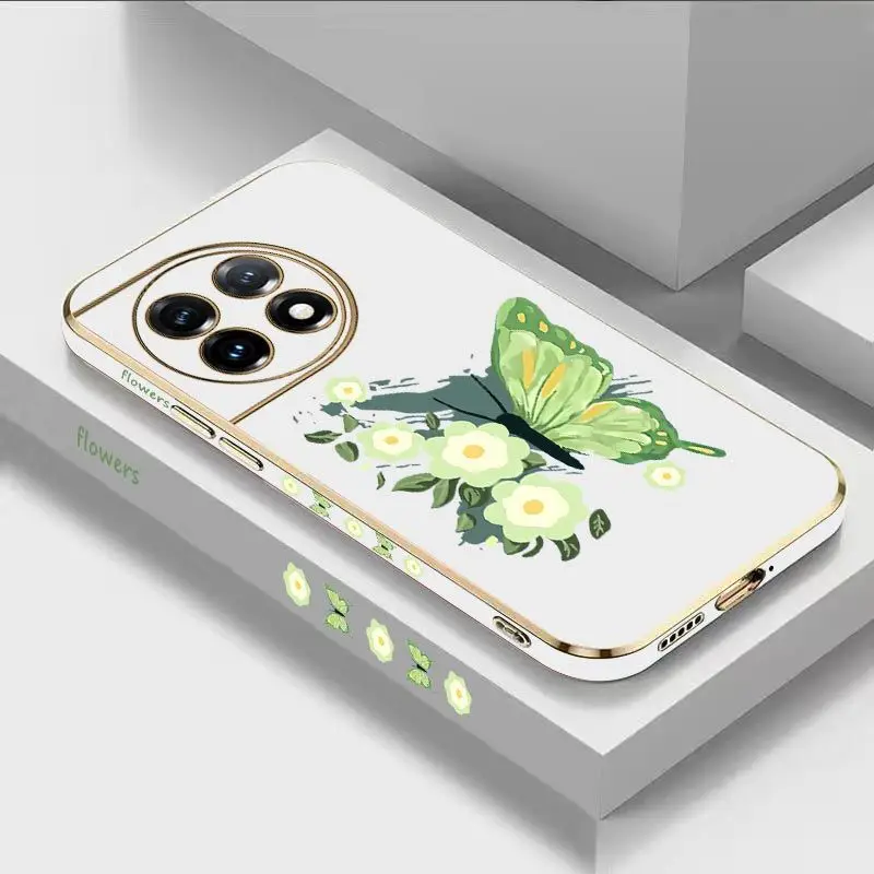 

Patterned Butterflies Luxury Plating Phone Case For Oneplus 11 11R 10 Pro 10R 10T 9R 9RT 9 8T 8 8 Pro Cover