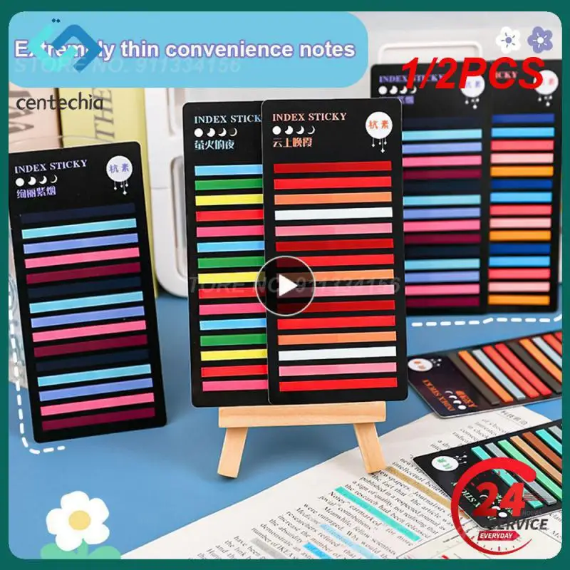 

1/2PCS Sheets Transparent Rainbow Index Memo Pad It Sticky Notepads Paper Sticker Notes Bookmark School Supplies Kawaii