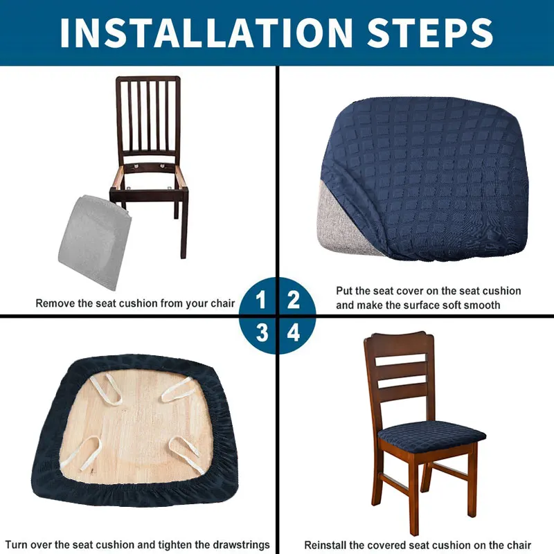Эластичные чехлы на сиденья стульев подушки для обеденных с ремешками slipde Chair