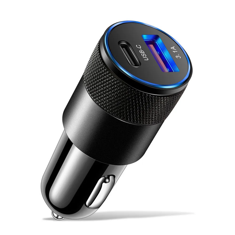 

USB Car Charger Fast Charging 15W PD Type C 3.1A Car USB Charger For iPhone Xiaomi Samsung Huawei POCO Mobile Phone