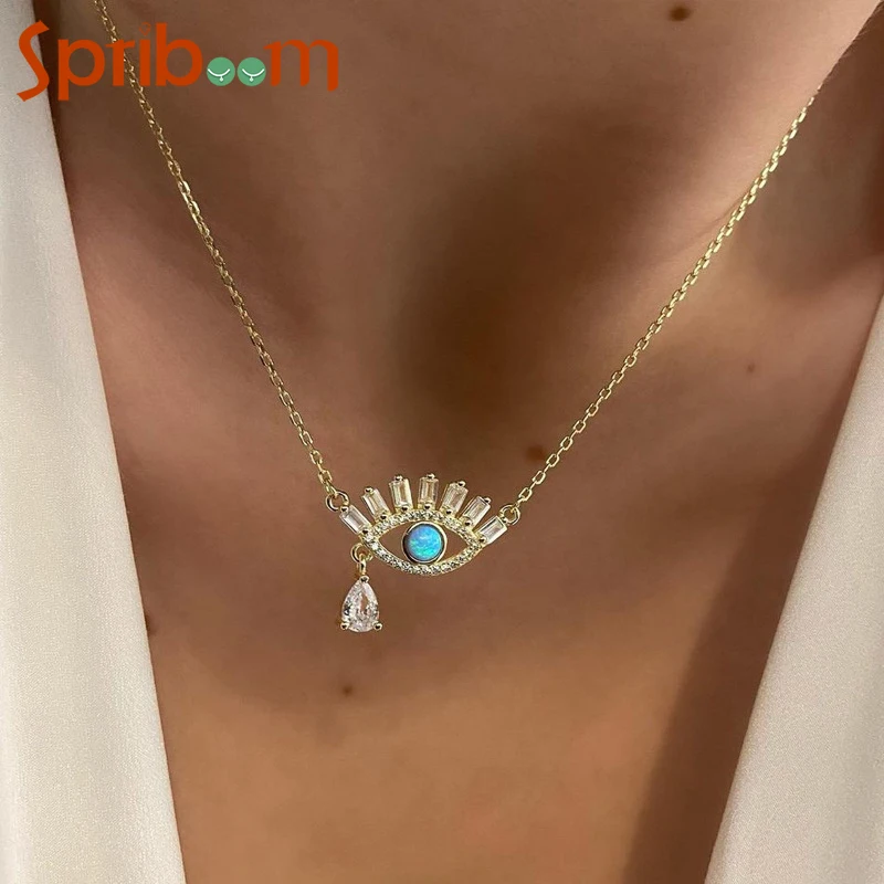 

New Evil Eye Necklace for Women Blue Yellow Eyes Pendant Necklaces Bohemian Jewelry Female Choker Chain Party Accessories Gifts