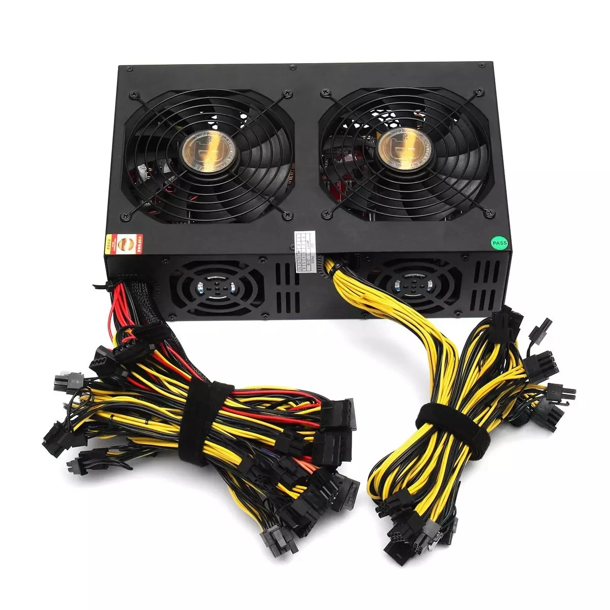 

Блок питания 12GPU 3450 Вт RTX3090 PSU ATX 12 В с двойным 140 мм охлаждающим вентилятором