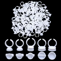 zxzzs 100pcs white plastic glue ring cups for eyelashes extension microblading pigment holder makeup beauty tools supplier