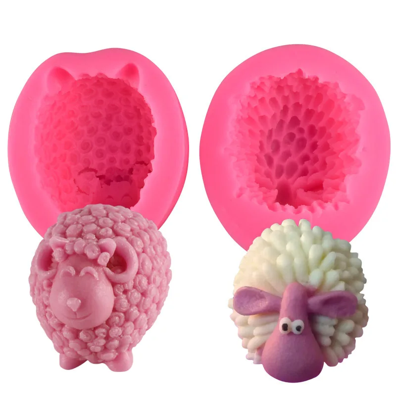 

3D Sheep Shaped Dessert Fondant Silicone Mold Aromatherapy Gypsum Candle Soap Making Mould Handmade Cake Chocolate Baking Molds