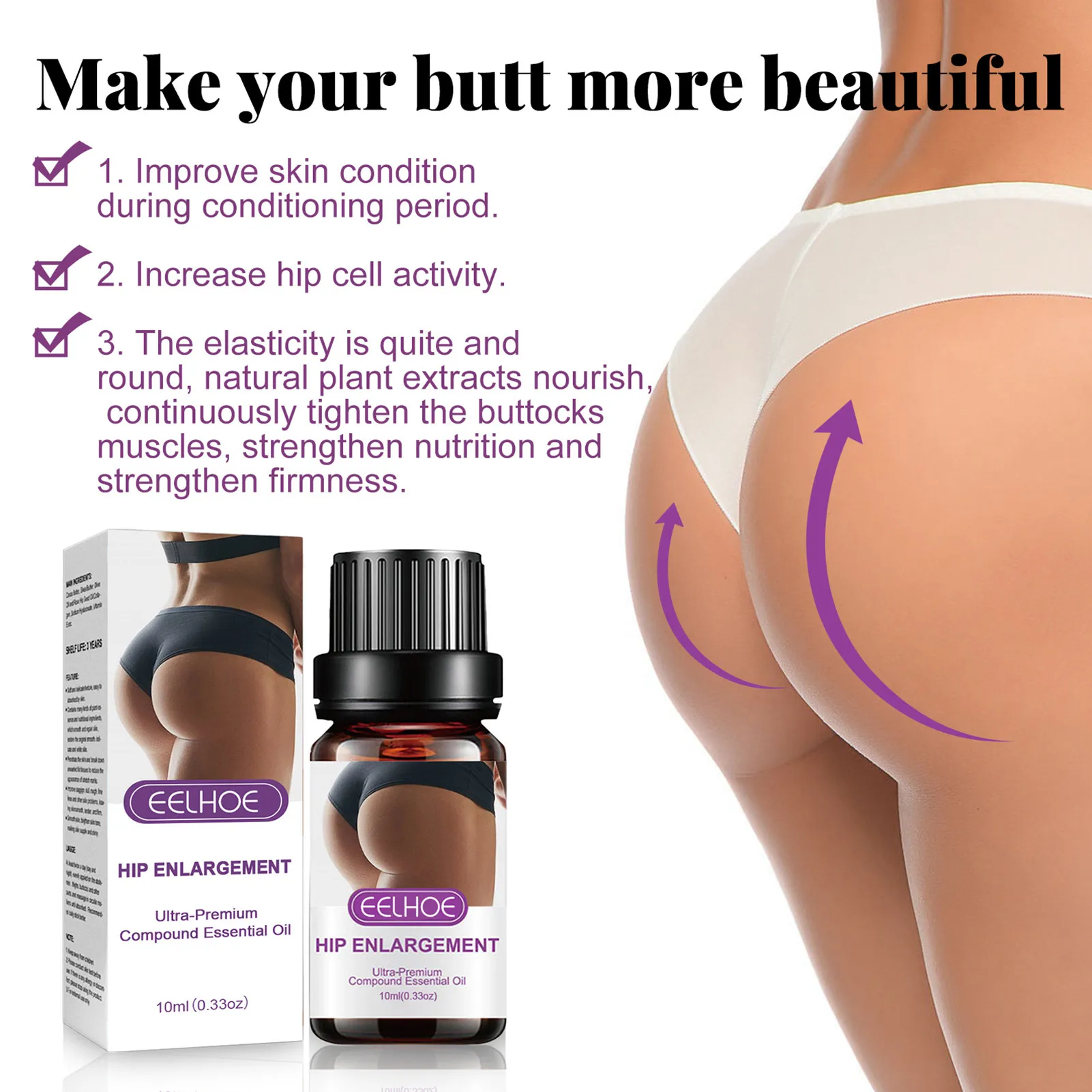 

Natural Butt Enhancement Oil For Butt Lift Butt Enlargement Butt Cream For Bigger Butt Hips Firm Plump &Lift Your Buttock
