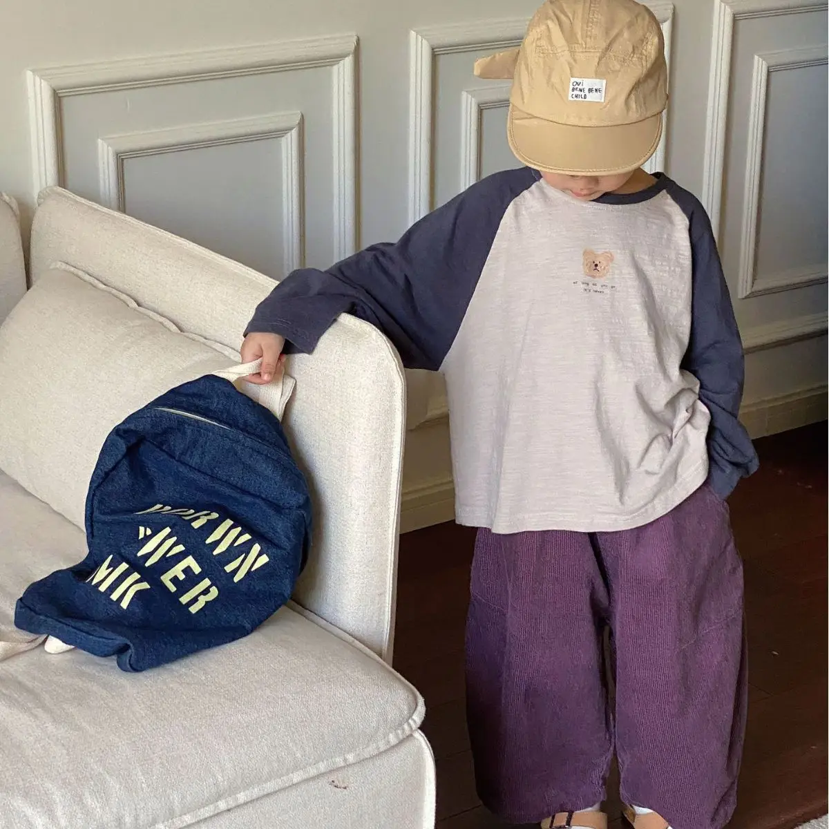 

Autumn Long Sleeve Tshirt Kids Splicing Casual Tops Boy Children Fashion Cotton Tees Sweatshirt