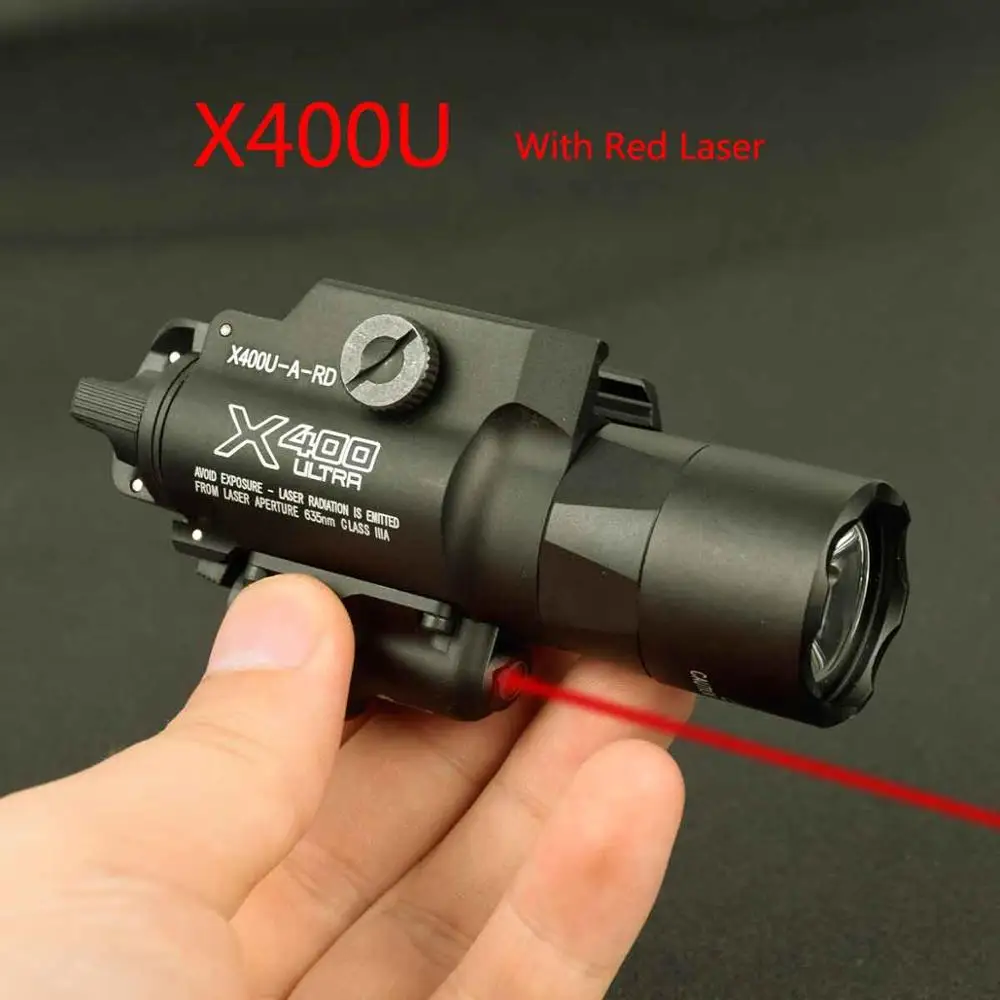 

Tactical Army X400 Ultra x400U Weapon Light with Red Laser Pistol Gun Flashlight With Picatinny Rail X300 X300 Ultra