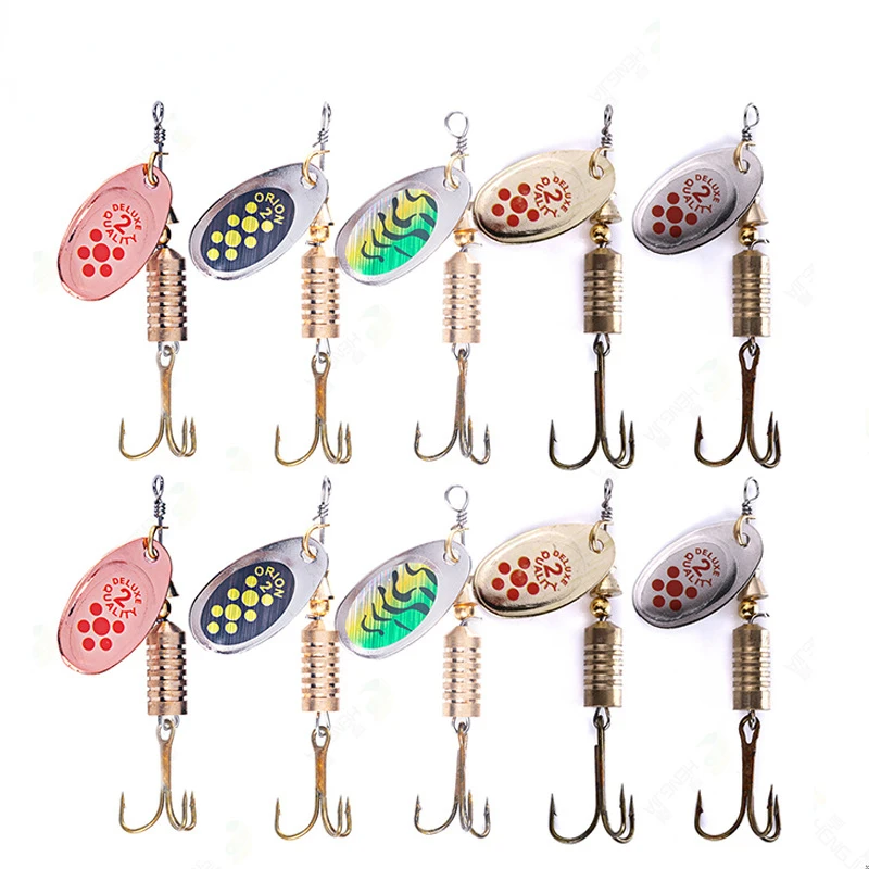 

10Pcs 6.7cm 7g Sequins Crankbait Spoon Baits Spinner Spoon Metal Bait Fishing Lure For Bass Trout Perch Pike Rotating Fishing