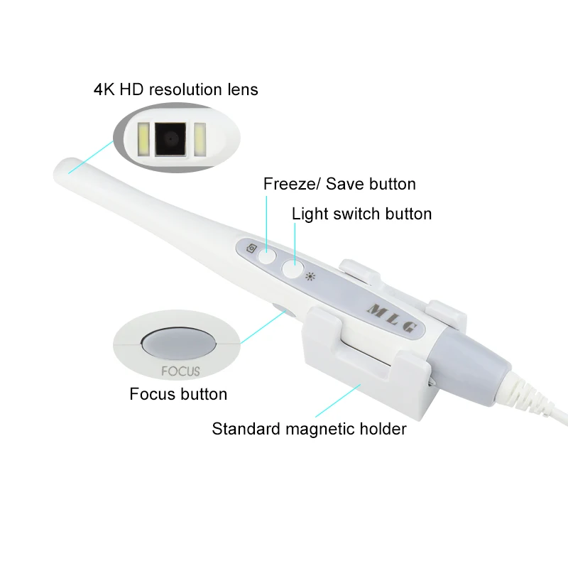 Фото Внутриротовая камера VVDental 4K HD с матрицей CMOS 1/2.8, 8 светодиодами, USB-эндоскоп для осмотра зубов, автоматическая фокусировка, камера для осмотра полости рта для ПК №4